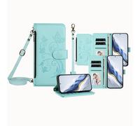 JZ per Moto E14/G04/G24/G04S Case with Lanyard, Borsa telefonica all-in-one portafoglio Crossbody con Kickstand e carica wireless, custodia protettiva tracolla mani libere - Baby Green
