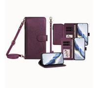 JZ per Moto X40 Pro/Edge+ 2023/40 Pro Case with Lanyard, Wallet Crossbody Phone Bag with Kickstand & Wireless Charging, Hands-Free Protective Shoulder Strap Case per Women Men - Purple