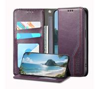 JZ Premium Leather Wallet Caso Per Motorola Edge 50 Fusion Magnetic Closure, Protezione anti-caduta, slot per carte, tasca in contanti, kickstand e cinturino - Purple