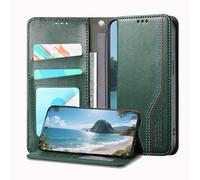 JZ Premium Leather Wallet Caso Per Motorola Edge 5G 2024 Magnetic Closure, Protezione anti-caduta, slot per carte, tasca in contanti, kickstand e cinturino - Green