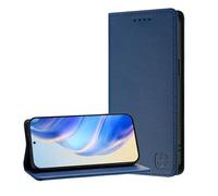 JZ Premium PU cuoio Flip Cover portafoglio caso per Honor Magic6 Lite / X9b 5G Case, RFID-blocco con slot per carte nascoste e forte protezione magnetica di chiusura - Blue