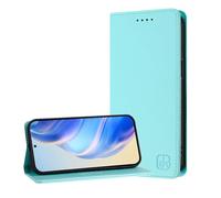 JZ Premium PU cuoio Flip Cover portafoglio caso per OnePlus 9 Case, RFID-blocco con slot per carte nascoste e forte protezione magnetica di chiusura - Baby Green
