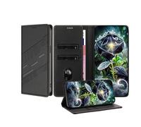 JZ Premium Vintage PU cuoio portafoglio caso per Google Pixel 10a Flip Cover, Business Folio con slot per carte, chiusura magnetica e supporto regolabile - Black