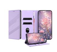 JZ Premium Vintage PU cuoio portafoglio caso per HMD Pulse/Plus/Pro Flip Cover, Business Folio con slot per carte, chiusura magnetica e supporto regolabile - Violet