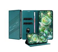JZ Premium Vintage PU cuoio portafoglio caso per RedMi Note 10 Pro / 10 Pro Max/Power Flip Cover, Business Folio con slot per carte, chiusura magnetica e supporto regolabile - Green