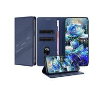 JZ Premium Vintage PU cuoio portafoglio caso per Xiaomi Poco X4 NFC 5G / RedMi Note 11 Pro+ 5G Flip Cover, Business Folio con slot per carte, chiusura magnetica e supporto regolabile - Blue