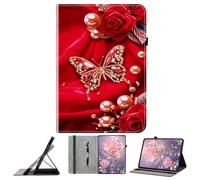 JZ PU Leather Crystal Pattern Wallet Caso per Lenovo Tab P11 / P11 Plus 2021 11 inch Custodia portafoglio in pelle PU - Pearl Butterfly