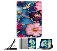 JZ PU Leather Crystal Pattern Wallet Caso per Nokia T10 8.0 inch Custodia portafoglio in pelle PU - Blue Flowers