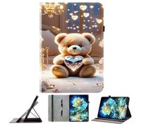 JZ PU Leather Crystal Pattern Wallet Caso per Nokia T10 8.0 inch Custodia portafoglio in pelle PU - Diamond Bear