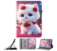 JZ PU Leather Crystal Pattern Wallet Caso per Nokia T10 8.0 inch Custodia portafoglio in pelle PU - Rose Cat