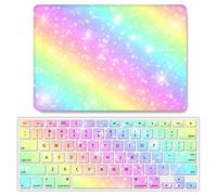 JZ Rainbow Aurora Caso per MacBook Air 13 Old Release (2010-2017, Models: A1369 / A1466) Hard Shell Case con Set di Cover per Tastiera - A