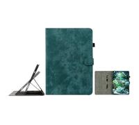 JZ Retro Cartoon Tiger Embossment PU Leather Caso per MatePad T10s,Multi-Angle Copertura stand con portamatita - Dark Green