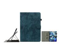 JZ Retro Cartoon Tiger Embossment PU Leather Caso per MatePad T10s,Multi-Angle Copertura stand con portamatita - Dark Blue