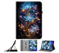JZ Shockproof Crystal Painted Flip Cover Per Nokia T10 8.0 inch Custodia portafoglio in pelle PU con portamatita & Stand - Lamp Flower