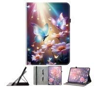 JZ Shockproof Crystal Painted Flip Cover Per Xiaomi Redmi K Pad 8.8 inch Custodia portafoglio in pelle PU con portamatita & Stand - Butterfly Love Flowers