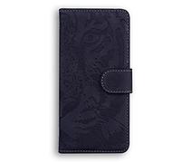 JZ Tiger Pattern Custodia for per Velvet,PU Leather Wallet Flip Cover for per LG Velvet/Velvet 5G [Credit Card Slots][Money Pocket] - Black
