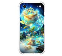 JZ TPU Caso per iPhone 17 Air Clear Case with Rose Design, Antigiallante, anti-caduta, copertura compatibile per la ricarica wireless - Gold