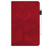 JZ [Tree of Life Custodia Compatible with Samsung Galaxy Tab S6 Lite 10.4 2020 (SM-P610/P615) Tablet PC Flip Cover - Red