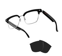 JZ TWS Smart Bluetooth Audio Glasses - Blocco della luce blu e occhiali da sole Kit lenti per ufficio Outdoor Sports Drive - Occhiali intelligenti per uomini e donne - Telaio trasparente