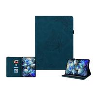 JZ Vintage Floral Butterfly Design Premium PU Leather Caso per Lenovo Tab P12 12.7 inch Multi-Angle Viewing Copertura stand con portamatita - Dark Blue