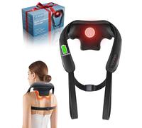 JZBRAIN Massaggiatore per collo e spalle con calore, massaggiatore Shiatsu senza fili per alleviare il dolore ai tessuti profondi, velocità e modalità regolabili, massaggio per la schiena, regalo per