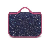 JZemdybill Beauty case da appendere, con costellazioni che si illuminano al buio, borsa da toilette impermeabile per viaggi, affari, vacanze, Bagliore nel buio costellazioni mezzanotte, Taglia unica