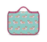 JZemdybill Beauty case da appendere, con simpatico corgi e tè al latte, impermeabile, per viaggi, affari, vacanze, Carino Corgi Pet e tè al latte, Taglia unica