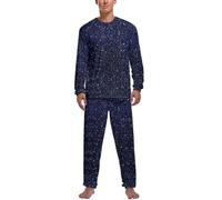 JZemdybill Biancheria da notte, set pigiama da uomo divertente con avocado, pigiama a maniche lunghe e pantaloni, Bagliore nel buio costellazioni mezzanotte, L