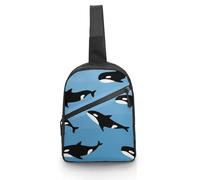 JZemdybill Borsa a tracolla, borsa a tracolla con bulldog francese, borsa a tracolla per viaggi, shopping, sport, Carino orca assassina, One Size