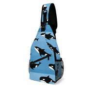 JZemdybill Borsa a tracolla, graziosa borsa a tracolla con balena assassina, borsa a tracolla per viaggi, shopping, sport, Stile:, 38x20cm