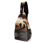 JZemdybill Borsa a tracolla, Zombies Dead Men Walking Body at Night Chest Bag, Borsa a tracolla per viaggi, shopping e sport, Stile:, 38x20cm