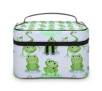 JZemdybill Borsa cosmetica, borsa di trucco del modello delle rane, borsa da toilette di viaggio di cuoio per le donne