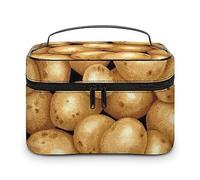 JZemdybill Borsa cosmetica, borsa di trucco del modello delle rane, borsa da toilette di viaggio di cuoio per le donne, Patate Fresche, 25x18x15cm