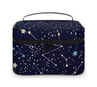 JZemdybill Borsa cosmetica, Glow in The Dark Costellations Midnight Makeup Bag, Borsa da viaggio in pelle per donne