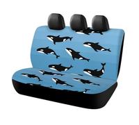 JZemdybill Coprisedili posteriori per auto, motivo orca assassina, set di coprisedili universali, per la maggior parte delle auto, camion, SUV
