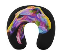 JZemdybill Cuscino da viaggio, colorato cane levriero cuscino per il collo per viaggiare, cuscino portatile in memory foam cuscino di supporto per dormire