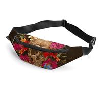 JZemdybill Marsupio con foglie di eucalipto, marsupio regolabile per corsa, camminata, escursionismo, Giorno dei morti, 36*15cm