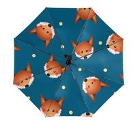 JZemdybill Ombrello apribile a 3 pieghe Skull Sugar Bones, Carina volpe rossa., Taglia unica