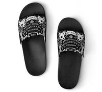 JZemdybill Pantofole da doccia, a forma di banane, per uomini e donne, antiscivolo, Black Cat Skull Head Witch Board Black Gothic, 45 EU