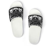 JZemdybill Pantofole da doccia, a forma di banane, per uomini e donne, antiscivolo, White Cat Skull Head Witch Board Black Gothic, 39 EU