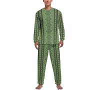 JZemdybill Set pigiama da uomo viola e Wirte Dragons, biancheria da notte a maniche lunghe e pantaloni, Nativi americani, XL