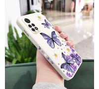 JZFDCLF Custodia per telefono con farfalle viola per Xiaomi Redmi Note 14 13 12 12S 11 11S 10 10A 10T 10S 9T 9 8 7 Pro Plus 10C 9T 4G 5G, Bianco 2, per note 14proplus