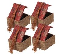 JZFOACHR 1 jeu boîte à Bijoux boate Bague boîtes de Rangement vers braccialet conteneur de Bijoux étuis de Rangement Phone Bijoux coffret à Bijoux décatif en Tissu 4 pièces