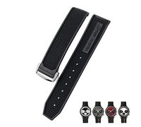 JZFOACHR 19mm 20mm 21mm 22mm Bande di orologio morbido in gomma per Speedmaster AT150 Seamaster 300 Seamaster 007 James Bond Bracciale