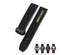 JZFOACHR 19mm 20mm 21mm 22mm Bande di orologio morbido in gomma per Speedmaster AT150 Seamaster 300 Seamaster 007 James Bond Bracciale
