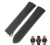 JZFOACHR 20 mm 22 mm in gomma pieghevole cinghia di orologio da orologio blu nero orologio rosso per tudor black bay per uomo braccialetto