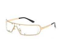 JZFOACHR 2026 Senza Montatura Punk One Piece Occhiali da Sole per Le Donne Moda Scavato Trendy Goggle Eyewear Uomo Parasole Occhiali da Sole UV400