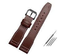 JZFOACHR 20mm 21mm marrone nero maschi di guardia per pilota IWC Mark XVIII IW327004 IW377714 Bracciale in pelle genuina del polpaccio.