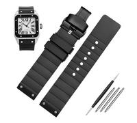 JZFOACHR 23 mm cinghia di orologio per santos sandoz santos 100 silicone cinghia di orologio in gomma e donne nere