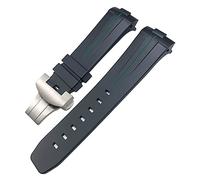 JZFOACHR 24 mm Nero Green Nature Morbing Silicone in gomma in gomma Fit per Panerai PAM00111/441 Bracciale impermeabile a farfalla a farfalla
